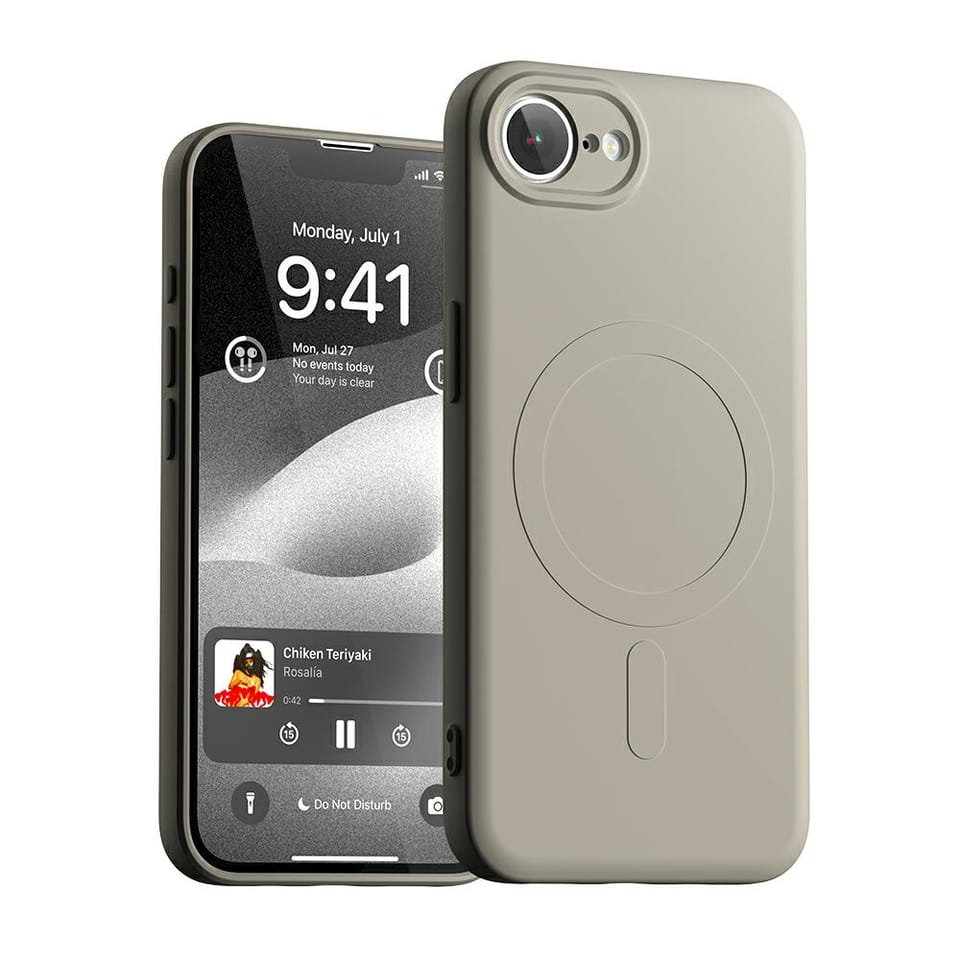 Etui Mercury Semi-Silicone MagSafe do    iPhone 16e kamienny