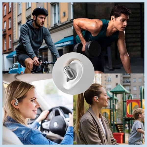 Słuchawki Bluetooth 4smarts SkyBuds OWS  z ekranem AI beżowy