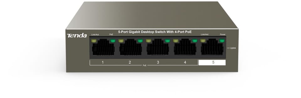 Switch PoE Tenda TEG1105P-4-63W (5x 10/100/1000Mbps)