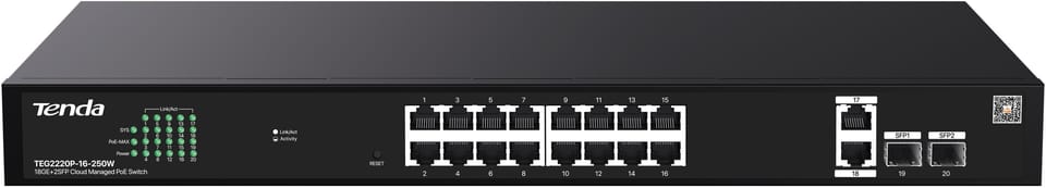 SWITCH POE TENDA TEG2220P-16-250W
