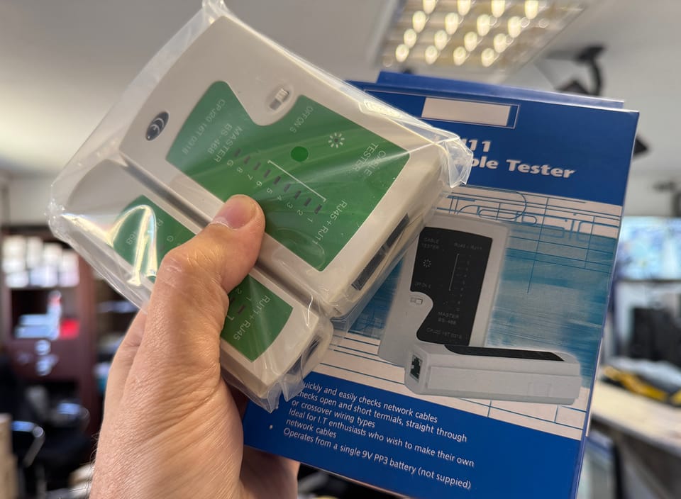 Tester kabli sieciowych (skrętki) RJ45, RJ11, RJ12