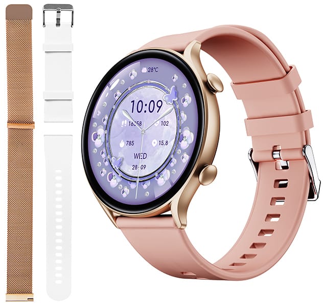 Smartwatch Blow X19 złoty. Bransoleta i dwa paski.