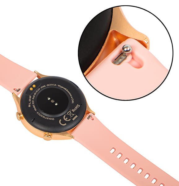 Smartwatch Blow X19 złoty. Bransoleta i dwa paski.