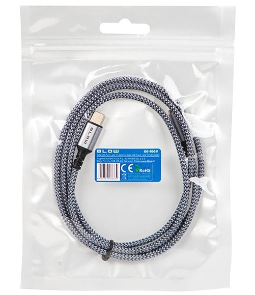 Kabel USB-C - Jack 3,5 1m plecionka Blow