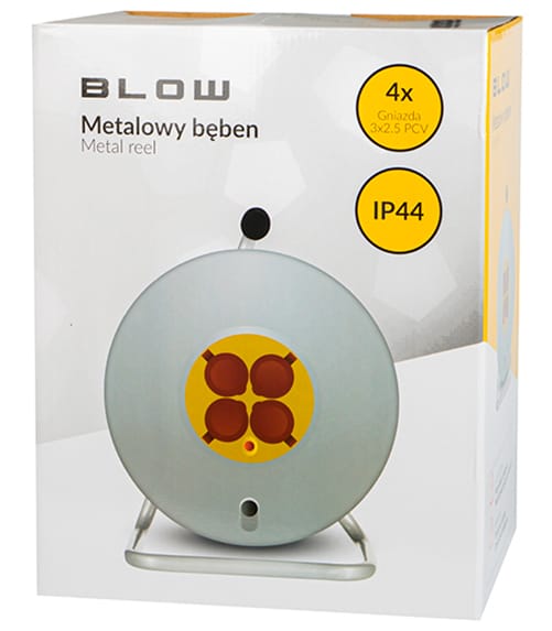 Przedłużacz sieciowy Blow PR-61 4-gniazda 50m 3x2,5mm bęben metal