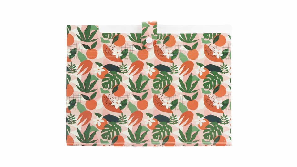 Teczka harmonijkowa A4 PP 5 przegródek z nadrukiem TROPICAL THN-A4-43 BIURFOL