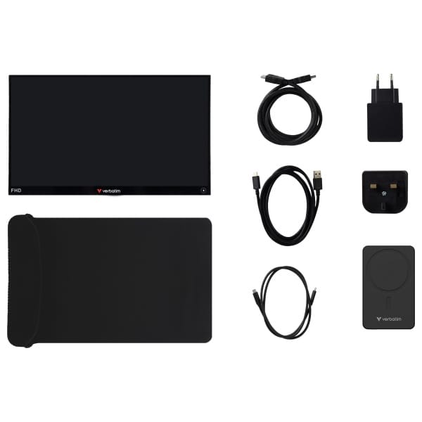 Monitor przenośny dotykowy Verbatim      LIGHT 14" FHD z powerbankiem 5000mAh czarny 32088