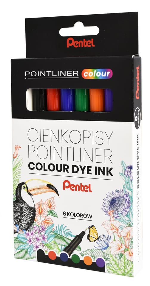 Cienkopisy POINTLINER COLOUR (6szt) S40-ST6PL PENTEL
