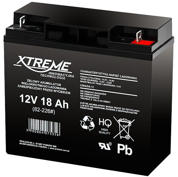 Akumulator żelowy 12V 18Ah Xtreme AGM