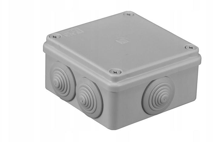 Puszka n/t hermetyczna 100x100x50 6 dławików IP55 szara S-BOX 106