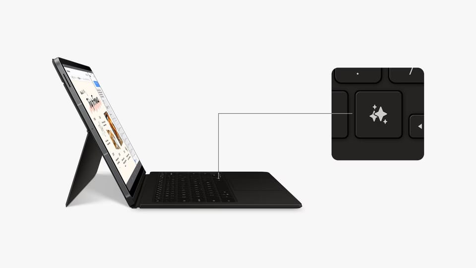 Etui Samsung Book Cover Keyboard AI Key  do Galaxy Tab S10 FE+ biały