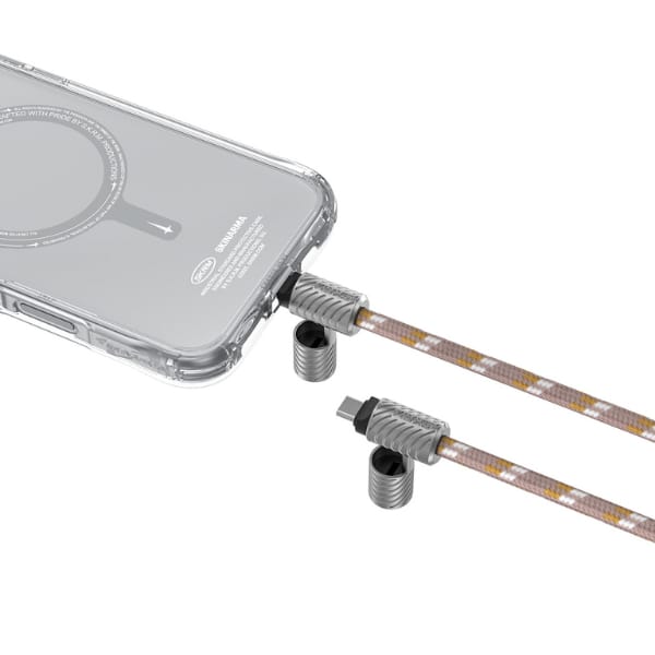 Uniwersalna smycz do telefonu kabel 2w1  Skinarma Dyno Ve USB-C/USB-C beżowy