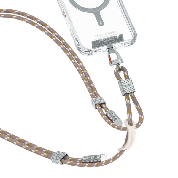 Uniwersalna smycz do telefonu kabel 2w1  Skinarma Dyno Ve USB-C/USB-C beżowy