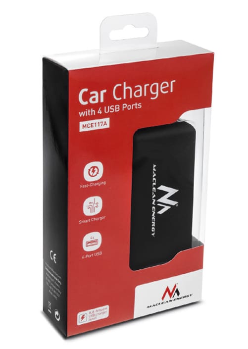 Rozdzielacz zapalniczki, ładowarka 2x USB, woltomierz MCE117