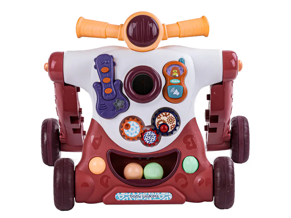 Educational Walker 3in1 Pusher Scooter Rider Brown