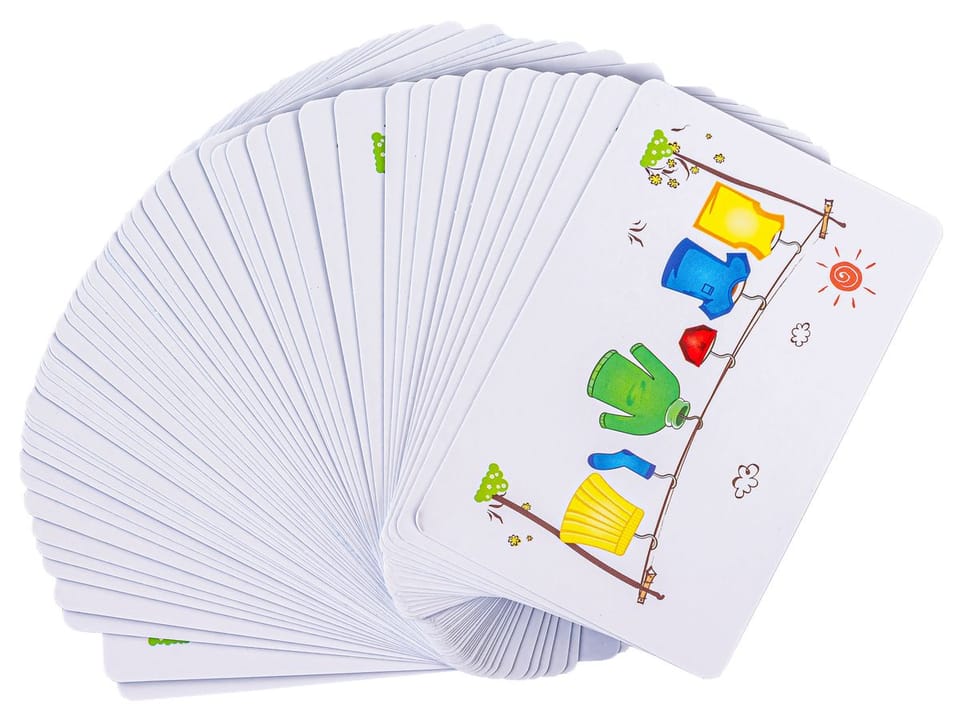 Edukacyjna gra na refleks "Poker Clothes Game", Układanka Ułóż Pranie Ubrania