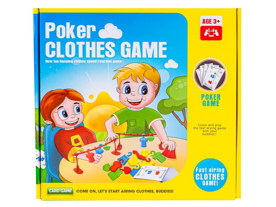 Edukacyjna gra na refleks "Poker Clothes Game", Układanka Ułóż Pranie Ubrania