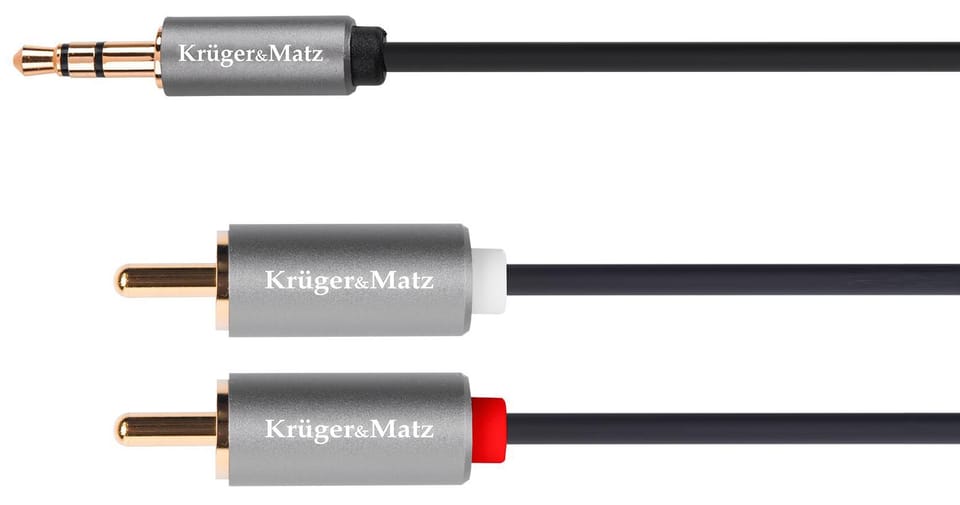 Kabel Jack 3.5 wtyk stereo - 2RCA 5m Kruger&Matz Basic