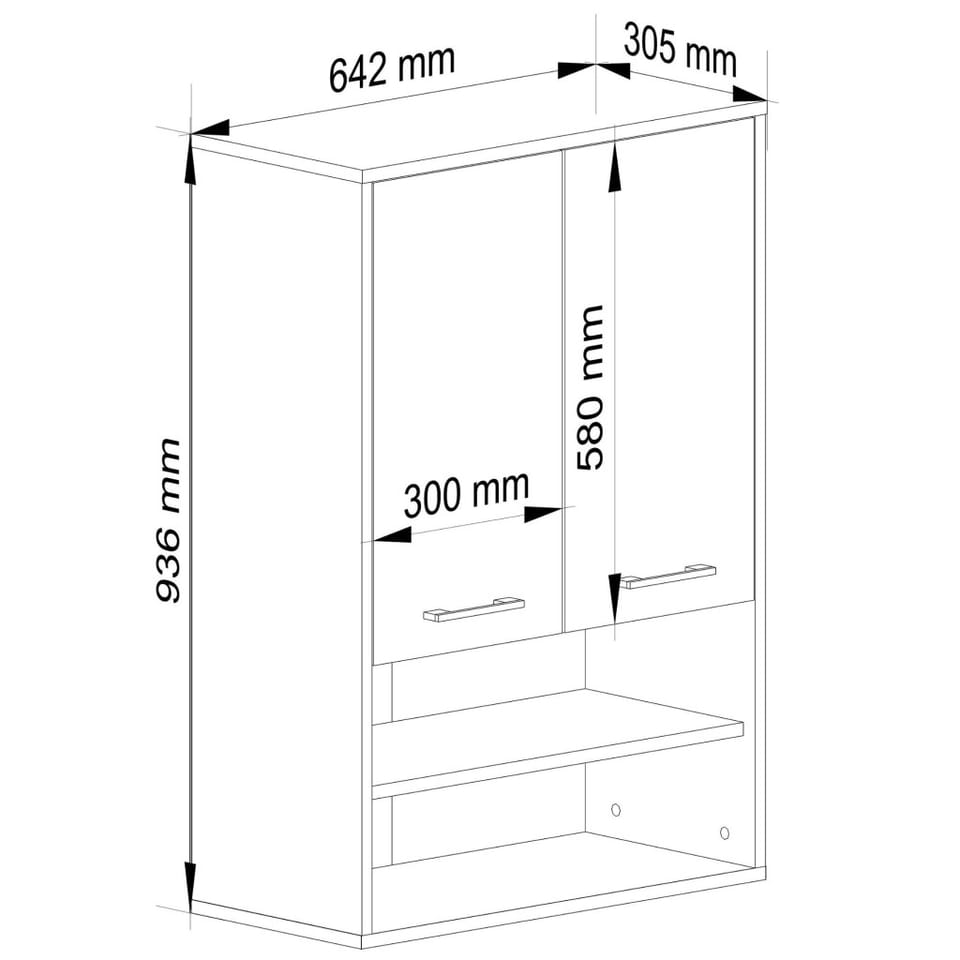 SZAFKA WISZĄCA FIN H934 W64 2D 1P BIAŁA