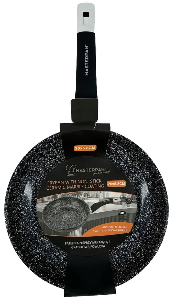 Patelnia granitowa, nieprzywierająca, Indukcja, Gaz. Masterpan 26cm 2,6L