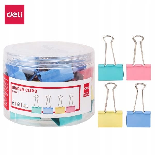 Klips do akt 41mm mix kolorów 24szt. 8552A DELI