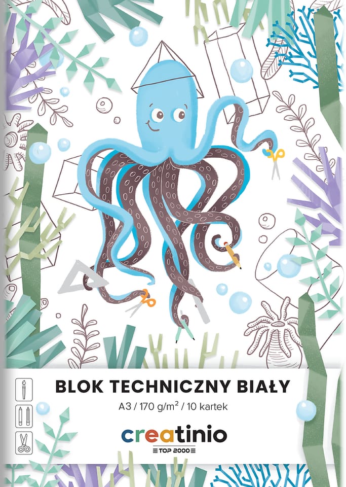 Blok techniczny A3 10k 170g biały CREATINIO 400176668 TOP 2000