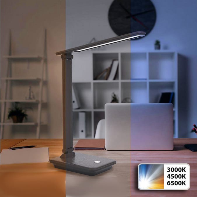 Lampka biurkowa LED 9W, 230V, zmiany barwy, ściemniacz, MCE614 B