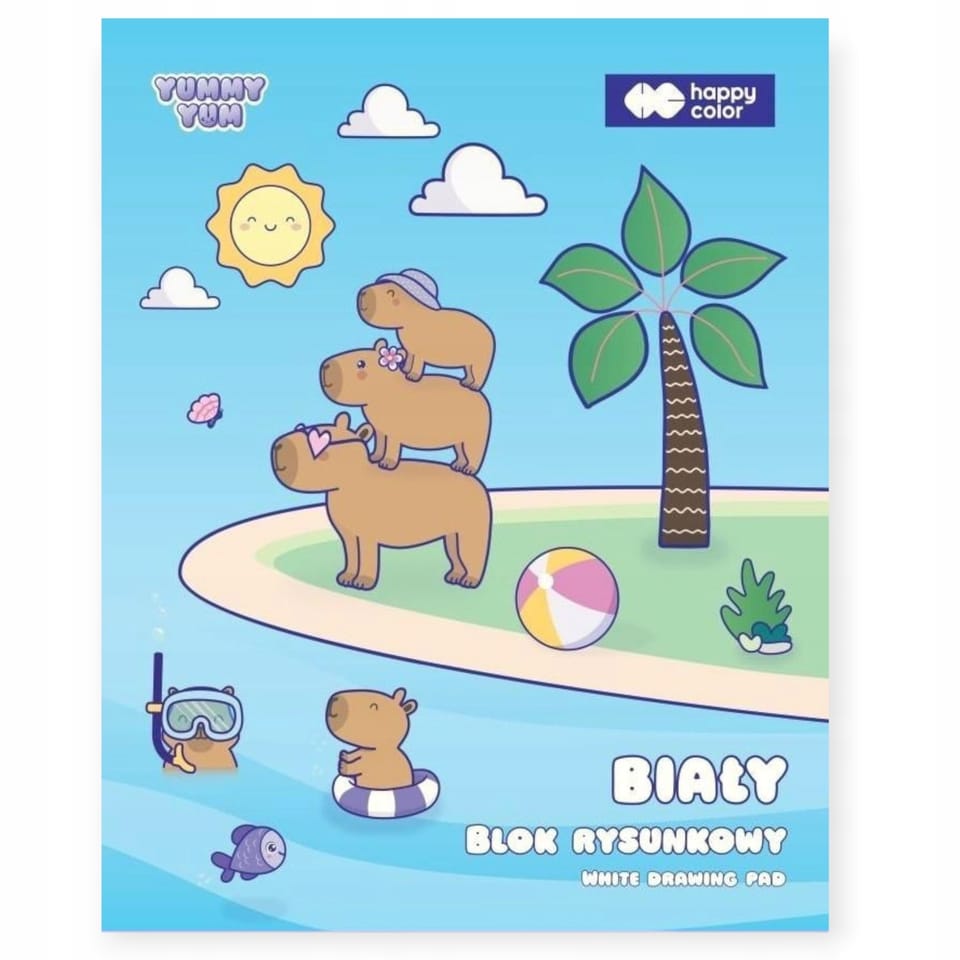 Blok rysunkowy Kapibara Yummy Yum biały A4 80g/m2 20ark. HA 3708 2030-0PP HAPPY COLOR