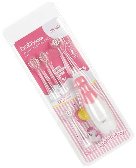 Szczoteczka soniczna dla dzieci 4 końcówki Seago SG-513 (Pink)