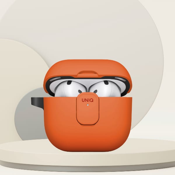 Etui UNIQ Clyde do AirPods 4 Lock Case   pomarańczowy