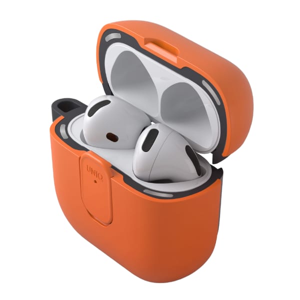 Etui UNIQ Clyde do AirPods 4 Lock Case   pomarańczowy