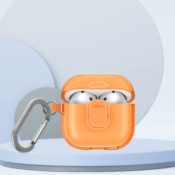 Etui UNIQ Glase Pro do AirPods 4 Lock    Case pomarańczowy