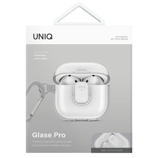 Etui UNIQ Glase Pro do AirPods 4 Lock    Case przezroczysty