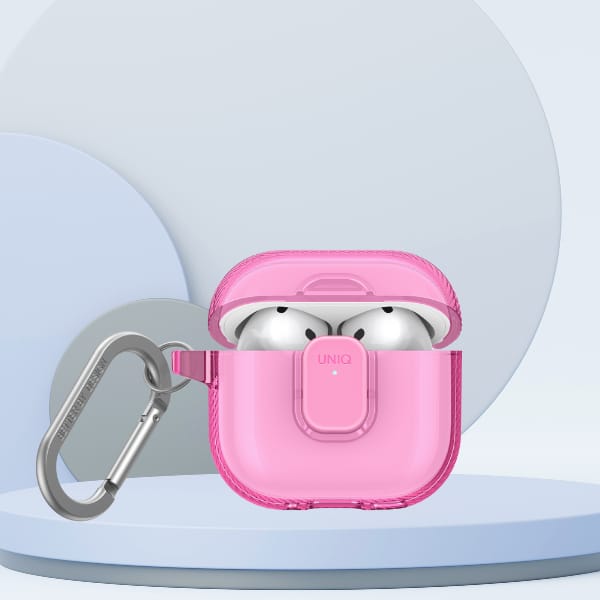 Etui UNIQ Glase Pro do AirPods 4 Lock    Case różowy