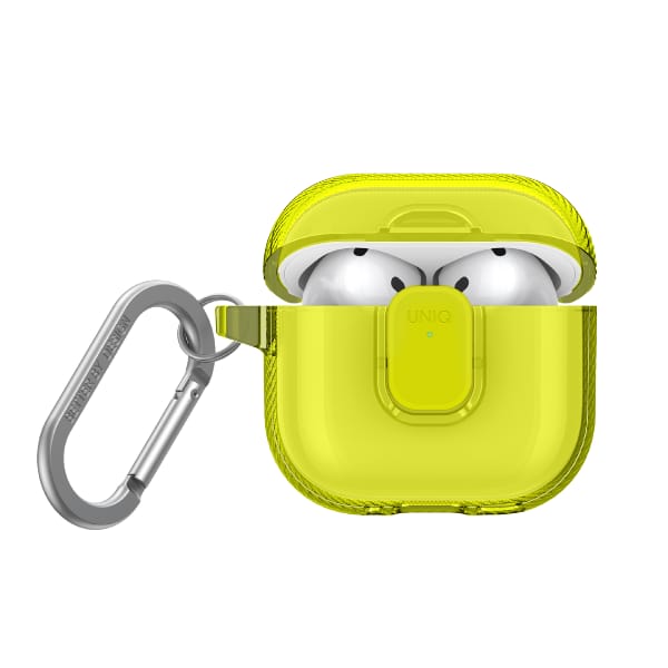 Etui UNIQ Glase Pro do AirPods 4 Lock    Case żółty