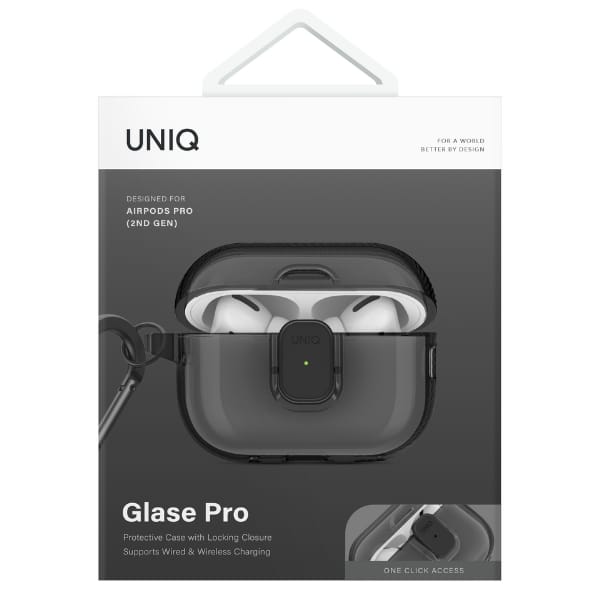 Etui UNIQ Glase Pro do AirPods Pro 2     Lock Case dymny
