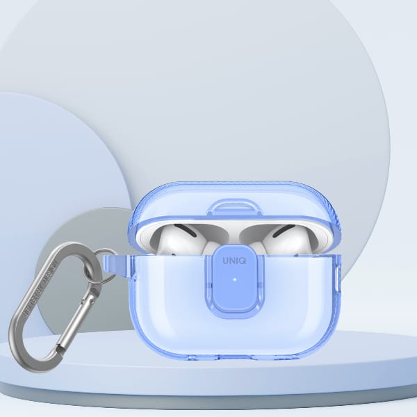 Etui UNIQ Glase Pro do AirPods Pro 2     Lock Case niebieski