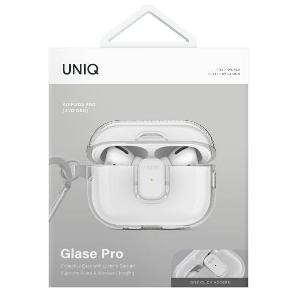 Etui UNIQ Glase Pro do AirPods Pro 2     Lock Case przezroczysty
