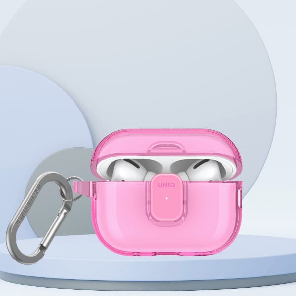 Etui UNIQ Glase Pro do AirPods Pro 2     Lock Case różowy