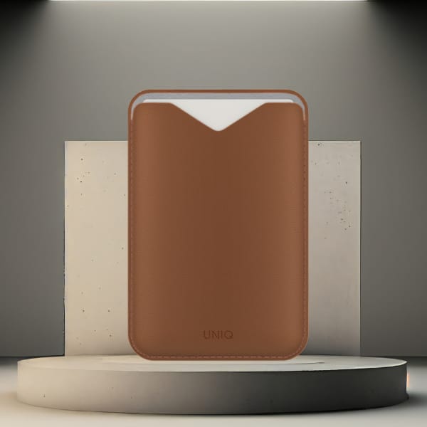 Magnetyczny portfel UNIQ Lyden Evo       stojak na telefon caramel
