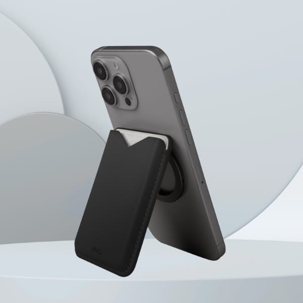 Magnetyczny portfel UNIQ Lyden Evo       stojak na telefon czarny