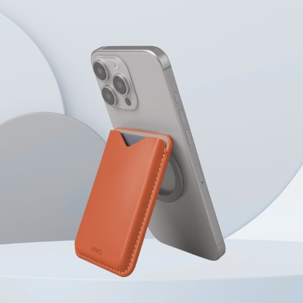 Magnetyczny portfel UNIQ Lyden Evo       stojak na telefon terracotta