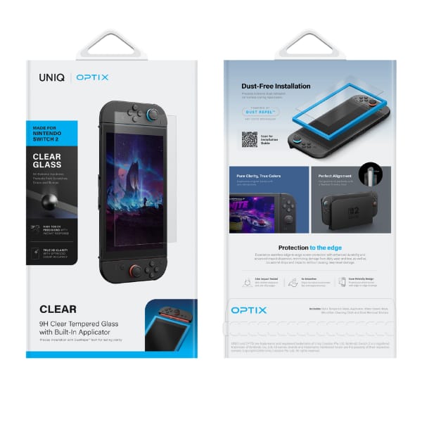 Szkło hartowane UNIQ Optix Clear do      Nintendo Switch 2