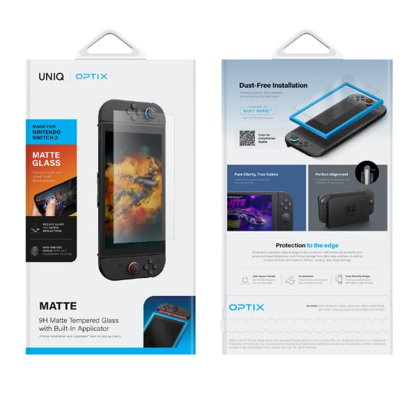 Szkło hartowane UNIQ Optix Matte do      Nintendo Switch 2 matowe