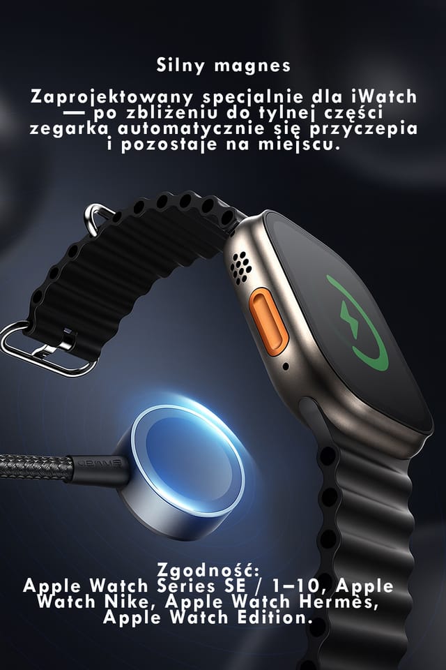 Kabel USAMS Huan Series SJ754 72W USB-C  do USB-C + USB-C + ładowarka bezprzewodowa do zegarka tarnish