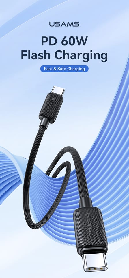 Kabel USAMS KY Series US-SJ696 60W USB-C do USB-C 2m biały