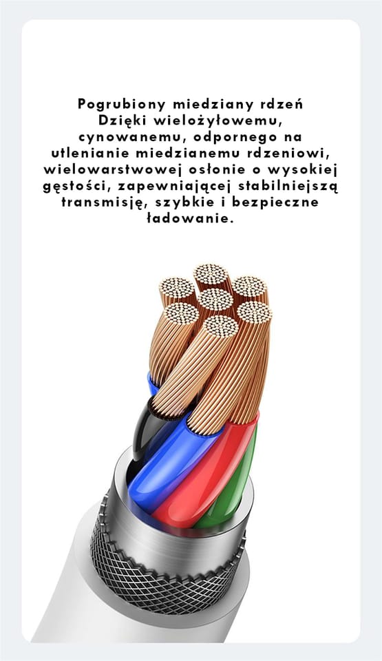 Kabel USAMS US-SJ603 U84 3A USB-C do     USB-A 3m biały