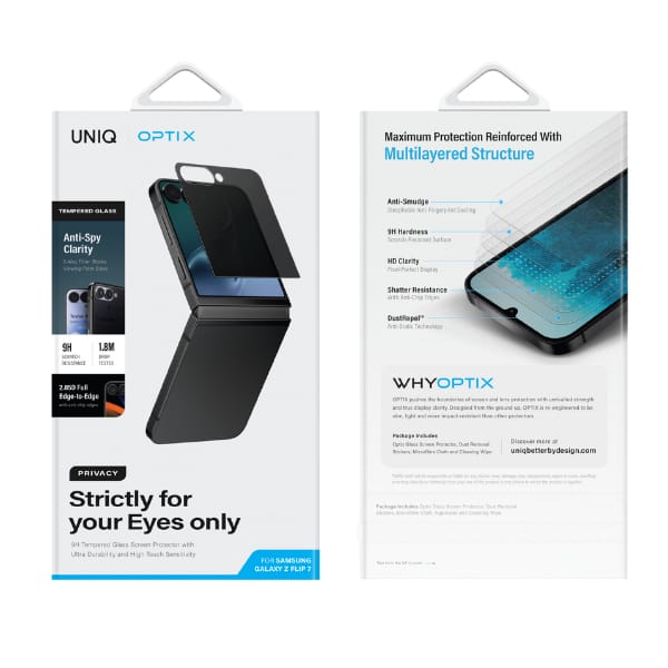 Szkło hartowane prywatyzujące UNIQ Optix Privacy do Samsung Galaxy Z Flip7