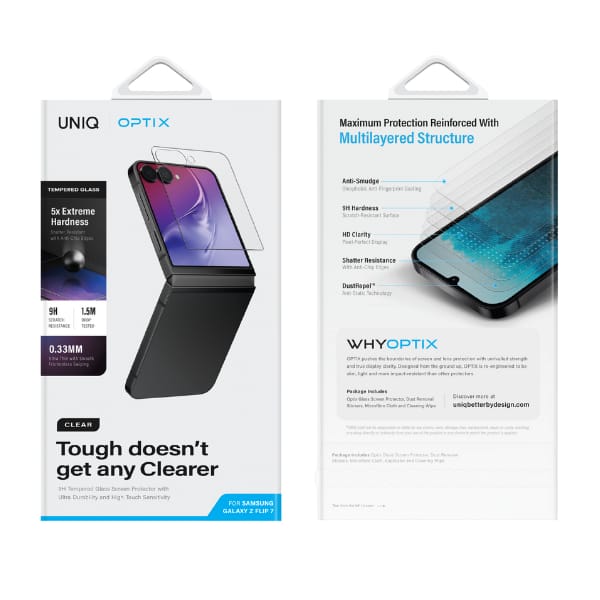 Szkło hartowane UNIQ Optix Clear do      Samsung Galaxy Z Flip7