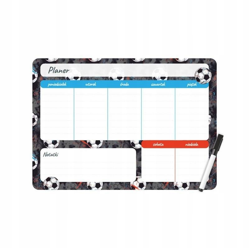 Planer magnetyczny na lodówkę Plan lekcji 35x25cm tygodniowy + marker PM-02-02 BIURFOL